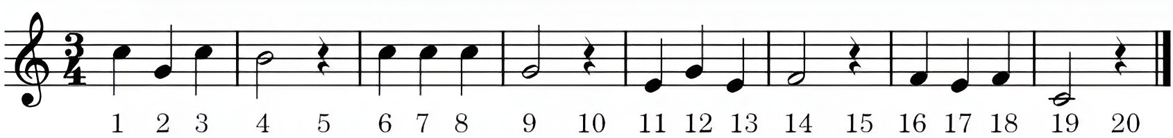 Score to identify notes 1