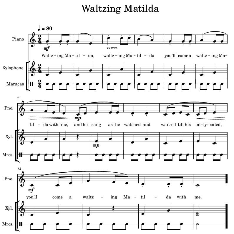 Waltzing Matilda score