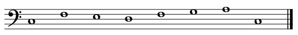 F clef note sequence