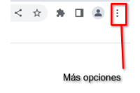 Más opciones en Chrome