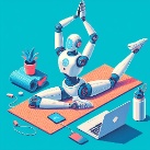 Robot haciendo yoga