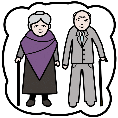 Pictograma de personas mayores