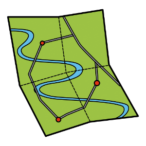 Pictograma de un mapa -planificar -