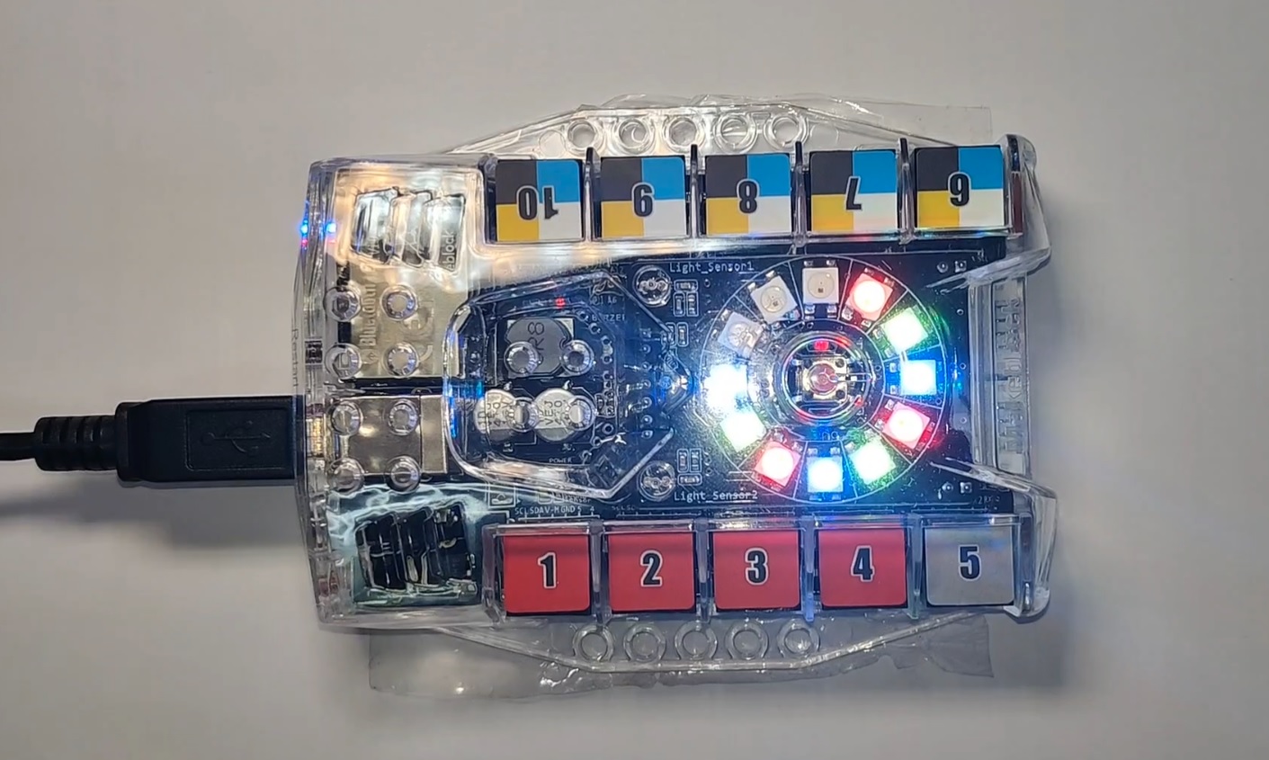 Imagen de los LEDS  de la placa Mbot