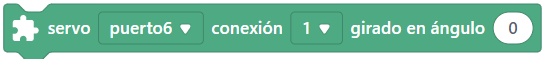 La imagen muestra  un Bloque de programación de servomotor en MBlock 5 online
