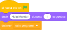 Imagen que muestra un código en Scratch