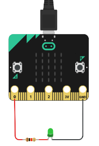 Conexión dun led coa Microbit