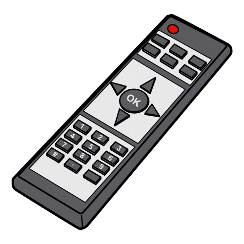 La imagen muestra el pictograma de un mando a distancia de un televisor