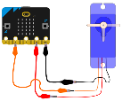 Imagen que muestra un servomotor conectado al pin uno de la placa microbit.