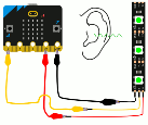 La imagen muestra una animación en la que los LED de la tira Neopixel encienden en color verde, amarillo o rojo en función del nivel de ruido.