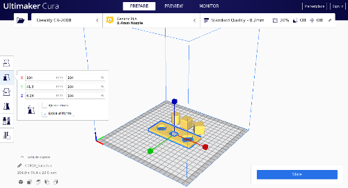 Imagen del cambio de escala de la base del puzzle