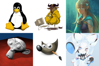 Mascotas de varios programas de software libre