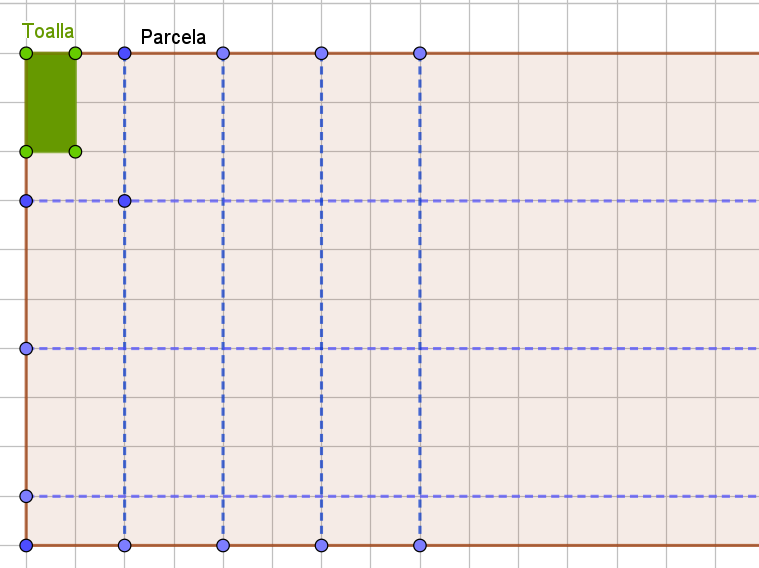Gráfico las toallas en playa Gráfico con la colocación de las toallas en la playa.
