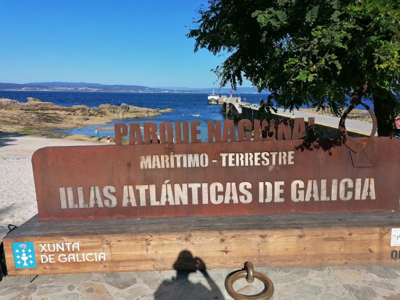 Cartel del Parque Nacional en la Isla de Ons