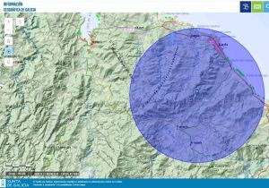 Captura de pantalla del visor básico de la Xunta con un círculo marcado