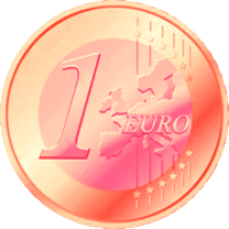 Euro modificado a rojo