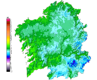 Gráfico lluvias anuales de Galicia