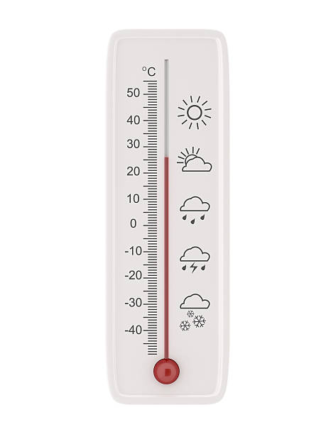 Iconos de previsión meteorológica, lluvia de termómetro