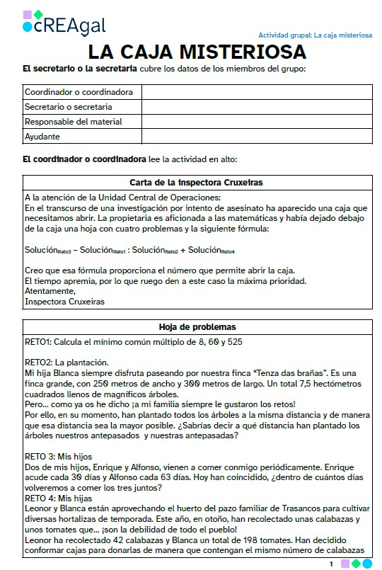 Caja misteriosa La imagen muestra la portada del documento caja misteriosa