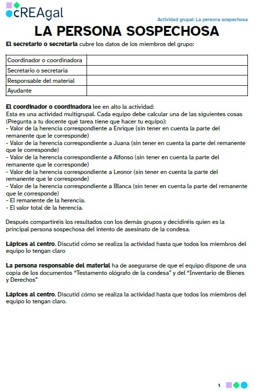 La persona sospechosa La imagen muestra la portada del documento del sospechoso