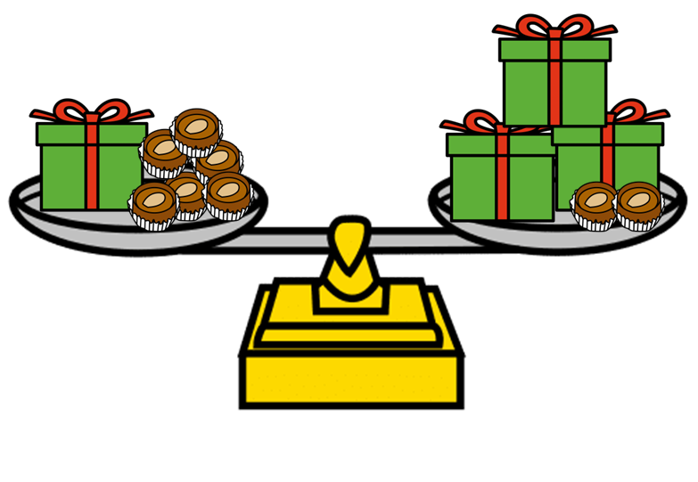 La imagen muestra una balanza equilibrada