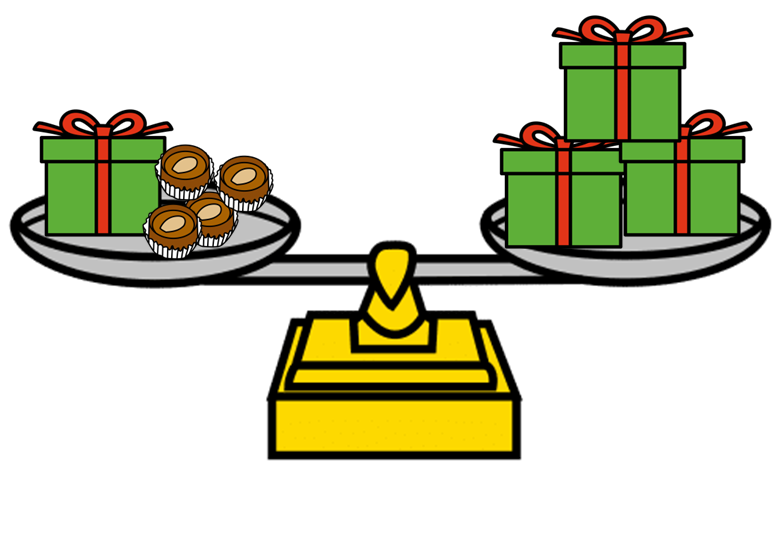 La imagen muestra una balanza equilibrada