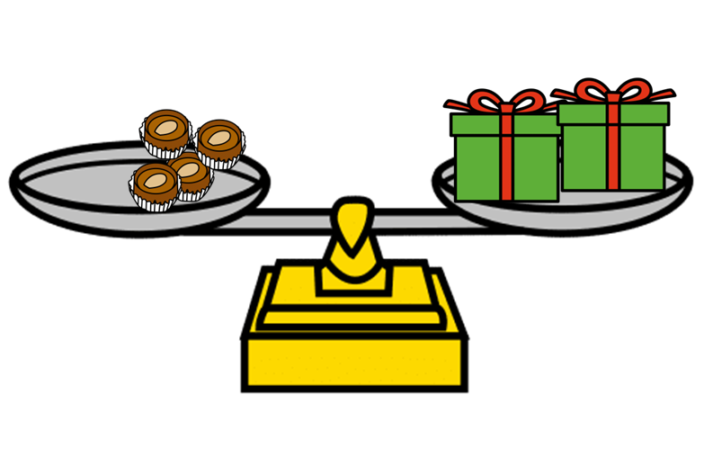 La imagen muestra una balanza equilibrada