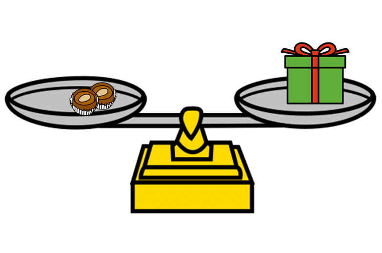 La imagen muestra una balanza equilibrada