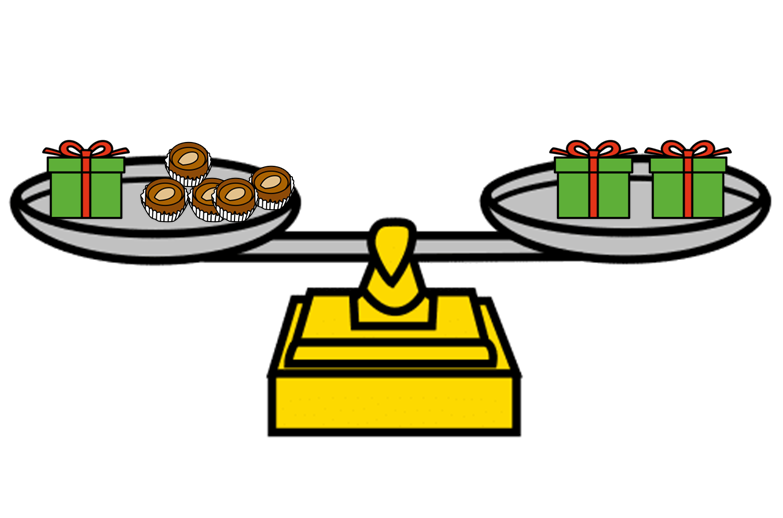 La imagen muestra una balanza equilibrada