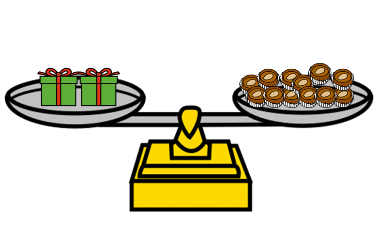 La imagen muestra una balanza equilibrada