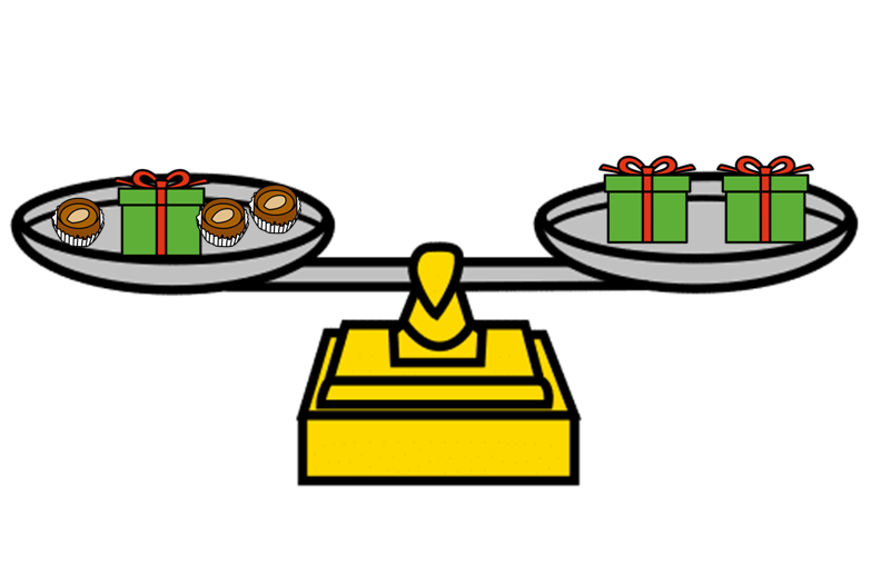 La imagen muestra una balanza equilibrada