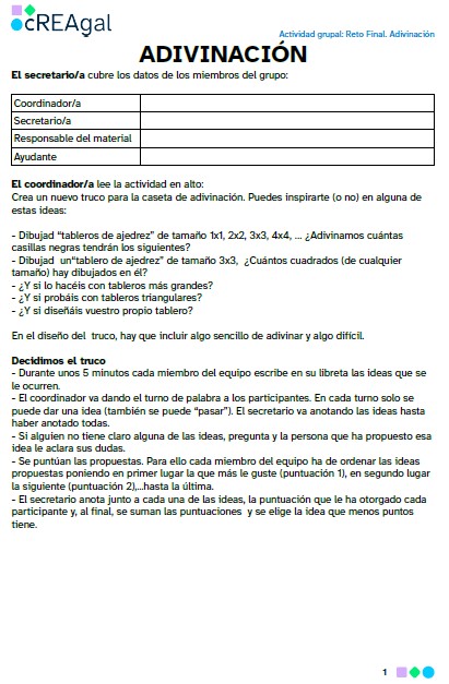 Ficha adivinación La imagen muestra la portada de la ficha de adivinación