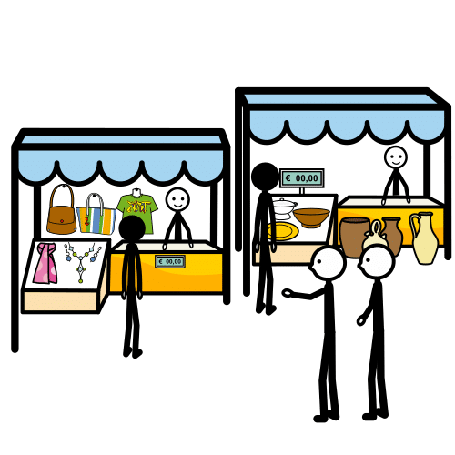 El pictograma muestra una feria