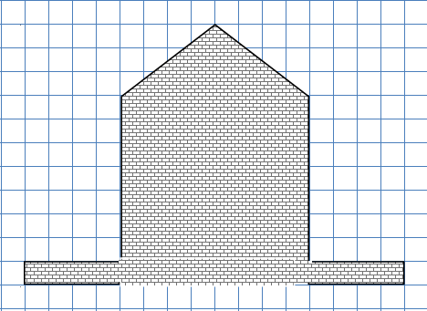 Almena sobre trama cuadrada Almena sobre trama cuadrada