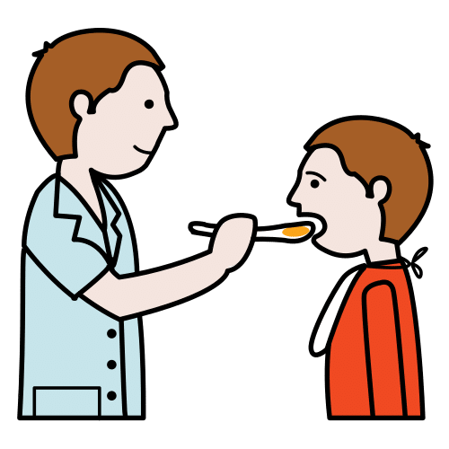 Persona dando de comer a un niño Persona dando de comer a un niño