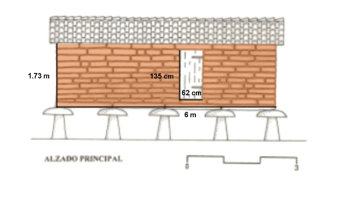 Hórreo del pazo das Edreiras Plano del Hórreo del pazo das Edreiras con medidas
