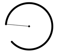 Segmento que se mueve con uno de sus extremos fijo