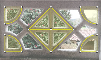 Elementos geométricos en logo Elementos geométricos en logo