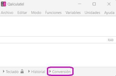 Pantalla calculadora Qalculate!