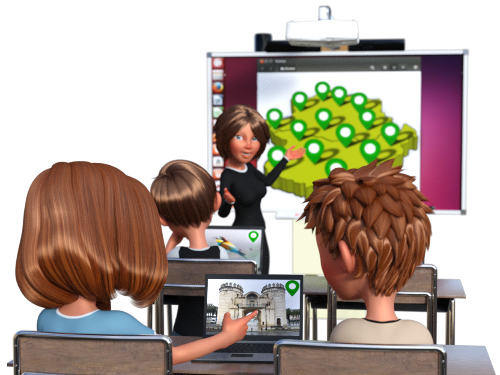 Personajes en un aula