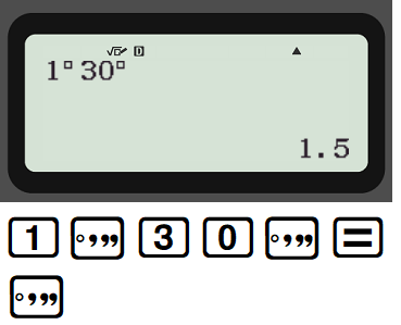 Ejemplo de cambio de sexagesimal a base 10 con la calculadora
