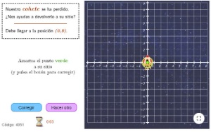 Pantalla de inicio de la actividad de Geogebra