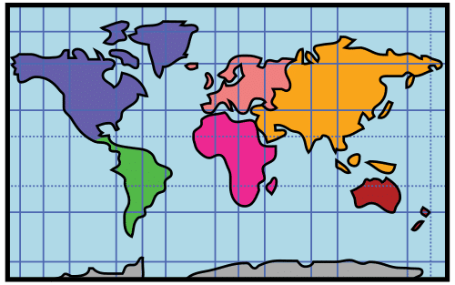 Mapa (Arasaac) Mapa de continentes