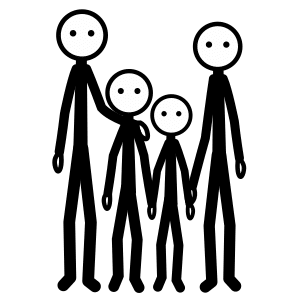 Imagen no relevante para la comprensión del texto. Cuatro monigotes de diferentes alturas