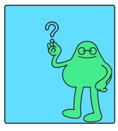 Imagen no relevante para la comprensión del texto. Muñeco verde con un interrogante en la mano