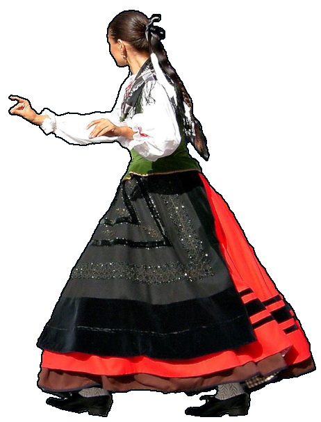 Fotografía dunha muller que baila a muiñeira