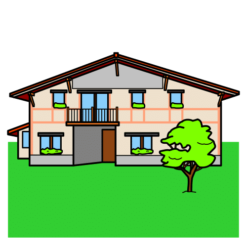 Pictograma dunha casa con terreo diante