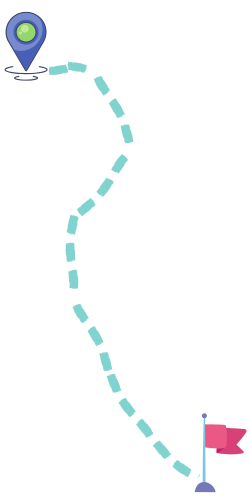 Debuxo camiño Imaxe dun camiño co seu comezo e o seu fin.