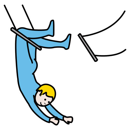 Pictograma que representa unha persoa facendo acrobacias