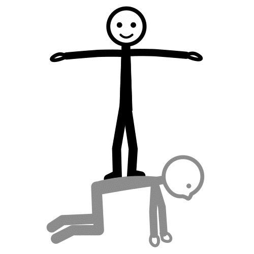 Pictograma que representa  o rol de ágil en acrosport.